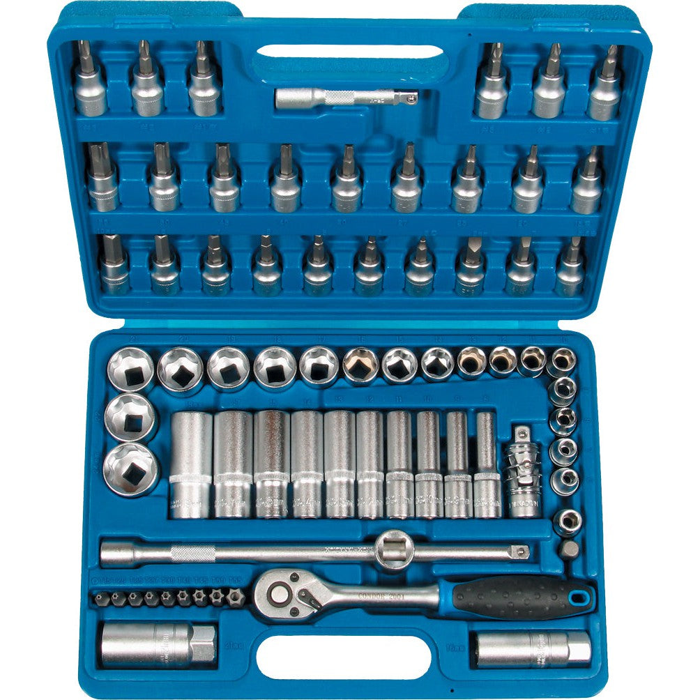 3/8"-Antrieb Steckschlüssel-Satz Stechnuss-Set 71-tlg Chrom-Vanadium-Stahl