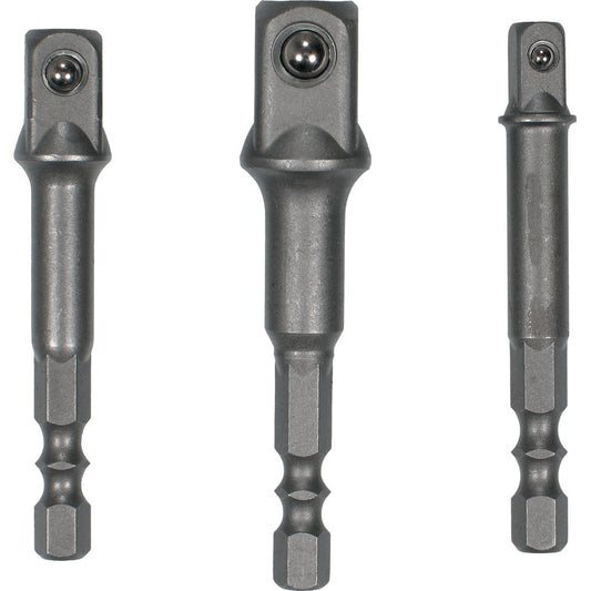 Adaptersatz Set für Bohrmaschinen und Akkuschrauber 1/4"  3/8"  1/2", 3-tlg.