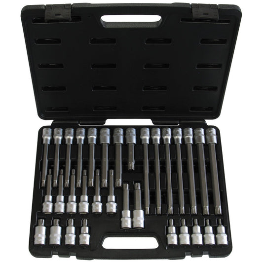 Schraubendreher-Einsätze Steckschlüssel-Set Keilnut 1/2"-Antrieb 32-tlg. M5-M14