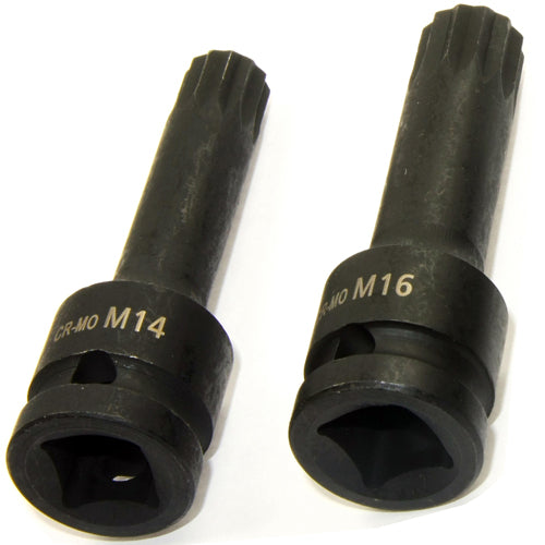 M14 M16 Kraft IMPACT Bit Steckschlüsseleinsatz 12-kant VIELZAHN XZN CR-MO (LANG)