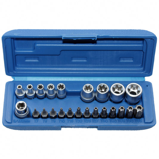 Steckschlüssel Bit Satz TORX E-Profil  E4-18  T-Profil T7-55 Bit Einsatz 23-tlg