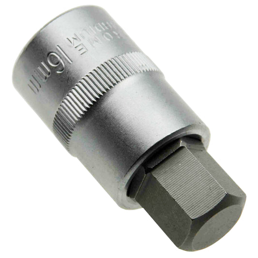 16 mm Stecknuss 6-kant Steckschlüssel-Einsatz Innensechskant 1/2" Cr-V (S2) L55