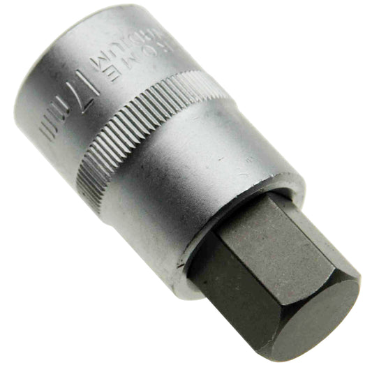 17 mm Stecknuss 6-kant Steckschlüssel-Einsatz Innensechskant 1/2" Cr-V (S2) L55