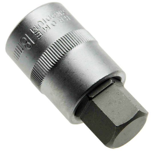 18 mm Stecknuss 6-kant Steckschlüssel-Einsatz Innensechskant 1/2" Cr-V (S2) L55