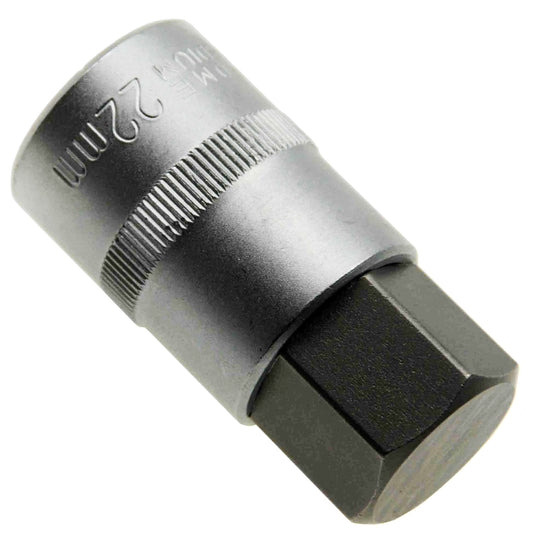 22 mm Stecknuss 6-kant Steckschlüssel-Einsatz Innensechskant 1/2" Cr-V (S2) L55