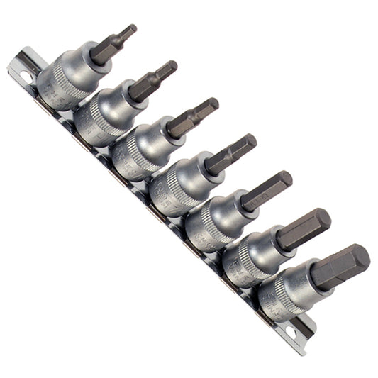 7 x Innensechskant Bit Steckschlüssel-Einsätze ZÖLLIG ZOLL SAE 1/8"-3/8" Nuss