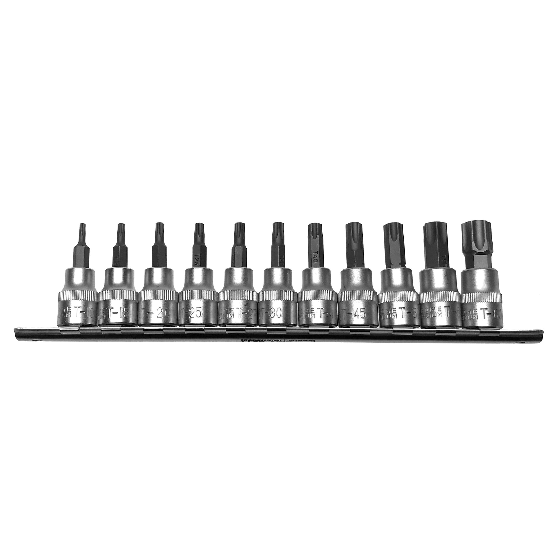 11 x Steckschlüssel Bit Satz TORX T-Profil T10- T60 Einsätze auf Steckleiste 3/8